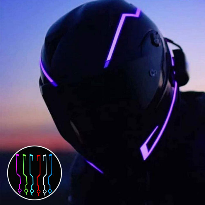 Casco moto luce di guida striscia di segnale lampeggiante kit durevole barra casco fai da te striscia LED riflettore pellicola a luce fredda