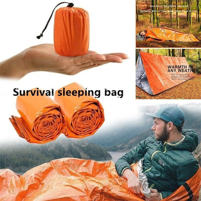 Sac de couchage de survie d'urgence en plein air, couverture Portable imperméable et réutilisable, Camping randonnée survie sauvetage, couverture thermique