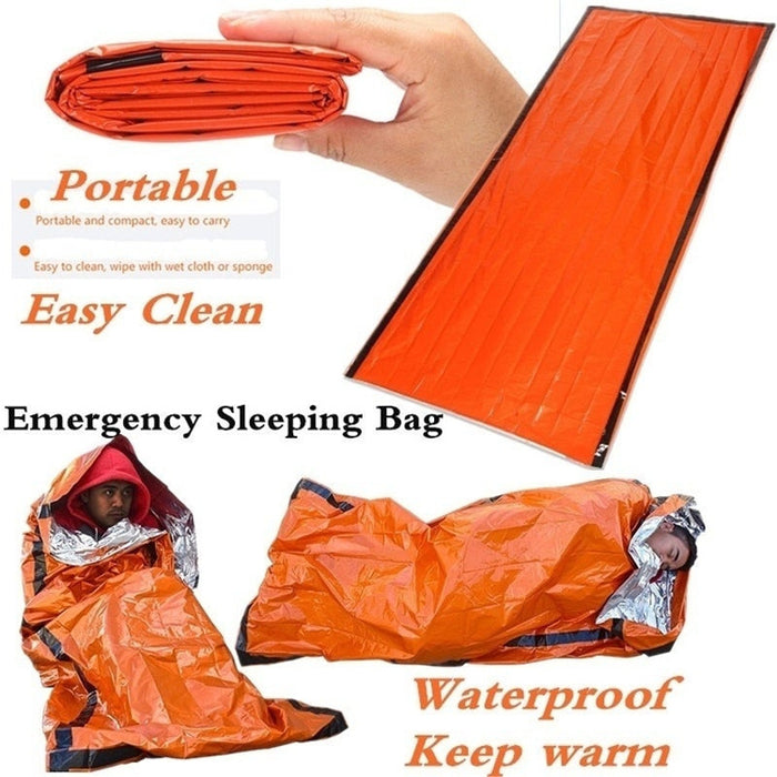 Sac de couchage de survie d'urgence en plein air, couverture Portable imperméable et réutilisable, Camping randonnée survie sauvetage, couverture thermique