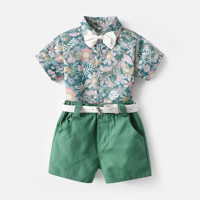 Vêtements pour enfants, vêtements pour frères et sœurs, imprimé, style plage, costume de loisirs et de vacances