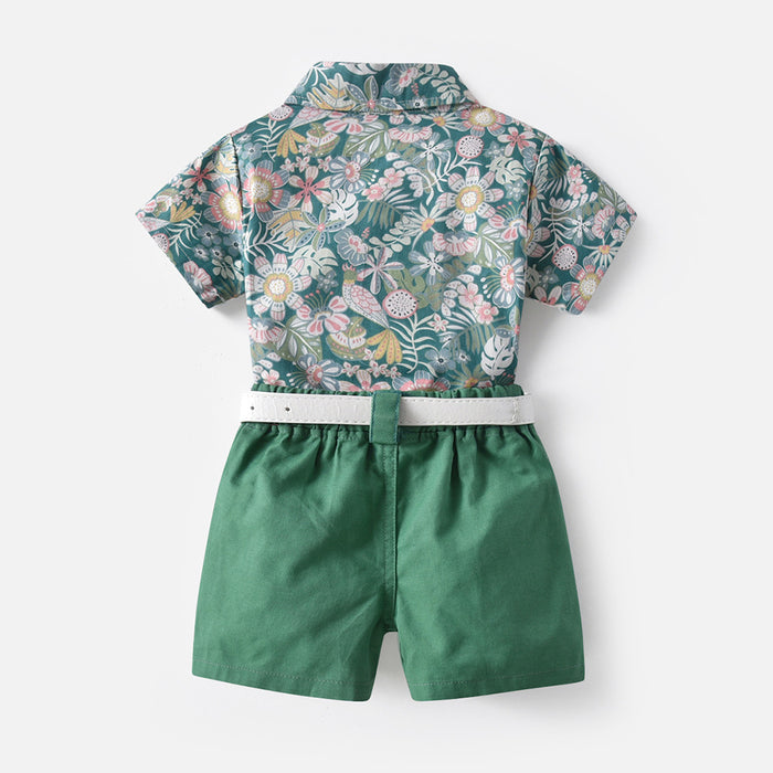 Vêtements pour enfants, vêtements pour frères et sœurs, imprimé, style plage, costume de loisirs et de vacances