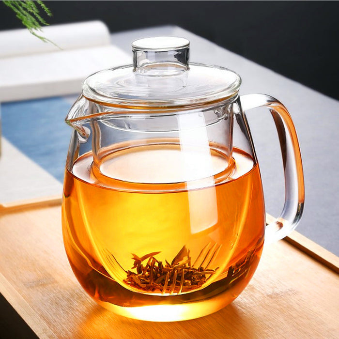 Heat-resistant Glass Filter Flower Teapot