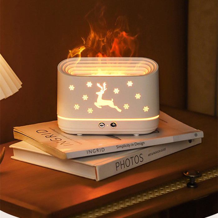 Elk Flame Umidificador Difusor Mudo Lâmpada Atmosfera Doméstica Decorações de Natal para Casa