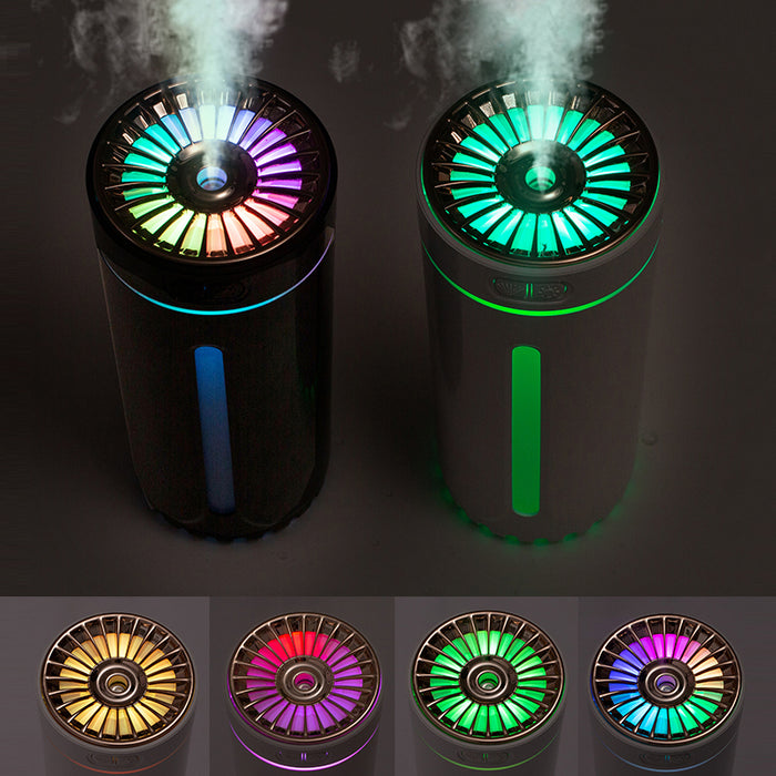 Humidificador de aire inalámbrico, luces coloridas, difusor nebulizador ultrasónico silencioso, purificador USB, máquina de niebla recargable de 800mAh para coche