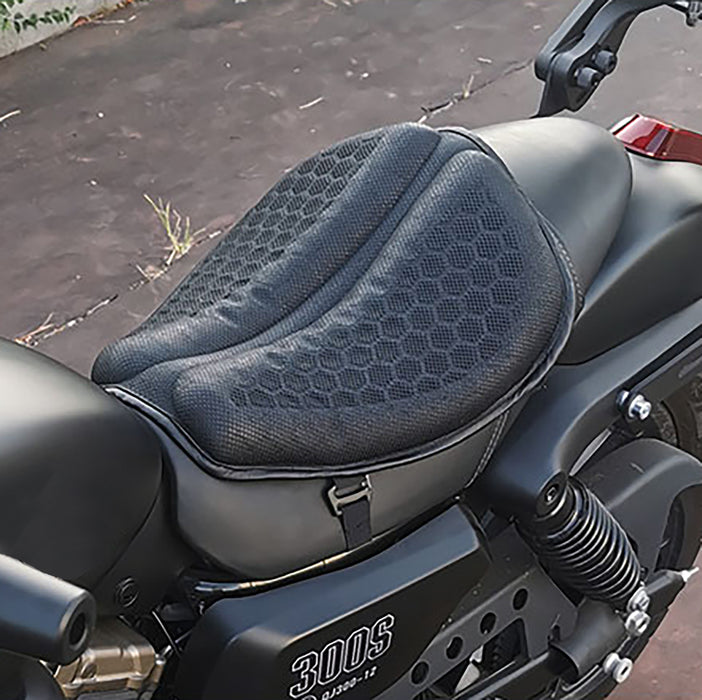 Cojín de motocicleta con absorción de impactos engrosado, resistente al sol y transpirable