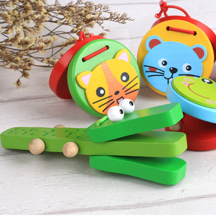 Cartoon Animals Beat Toys Wooden Folk Musical Instruments Allegro