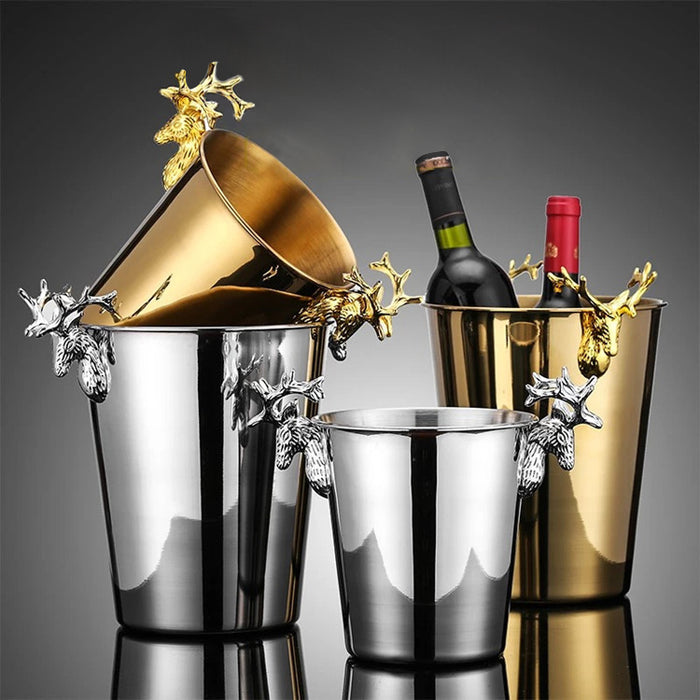 Stainless Steel European Creative Tiger Head Ice Champagne Bucket