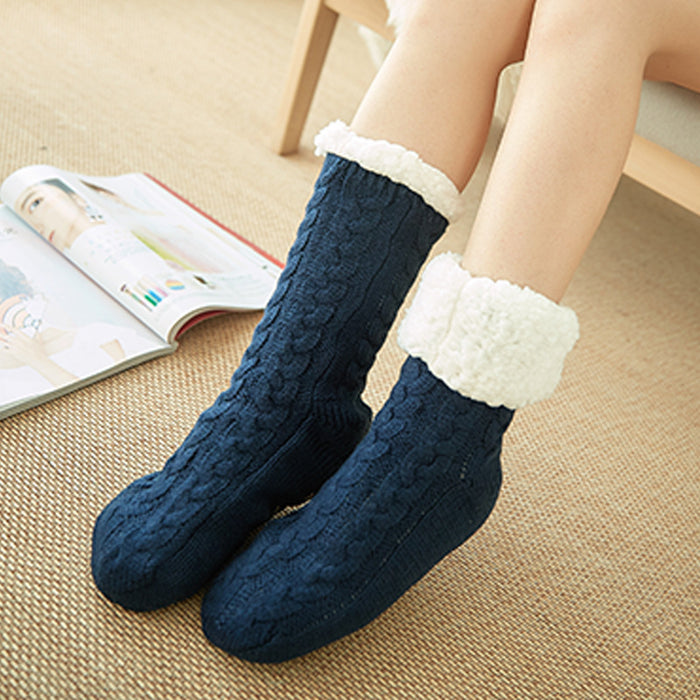 Thickened and velvet silicone non-slip adult floor socks indoor warm foot cover