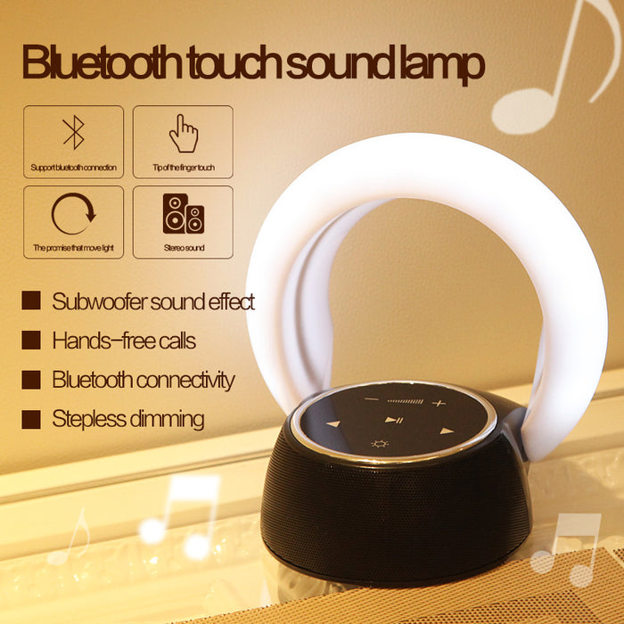 Lampe de bureau LED avec caisson de basses Bluetooth, haut-parleur stéréo créatif, gradation continue, pliable, veilleuse d'ambiance tactile
