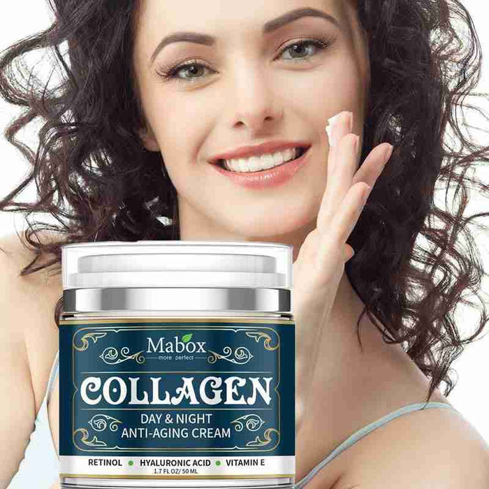 Prodotti per la cura della pelle con crema viso idratante al collagene
