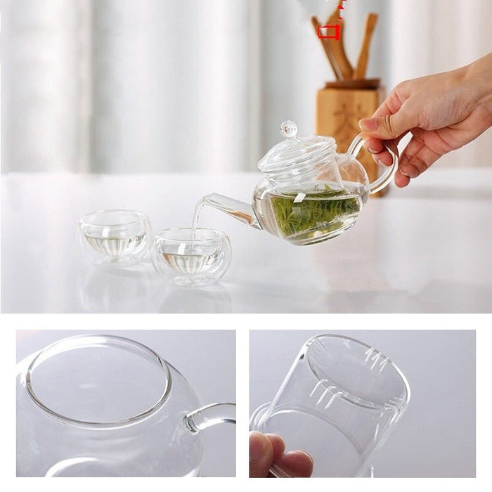 Glass heat-resistant teapot