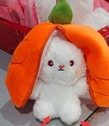 Wanghong Cute Transforms Into Strawberry Rabbit Doll Plush Toy