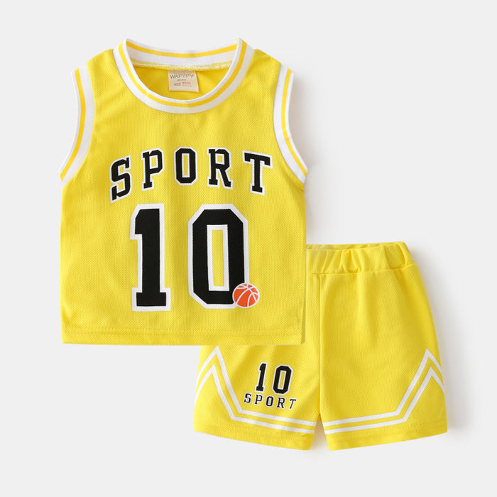 Abbigliamento da basket per bambini Tute Gilet da bambino Completo da ragazzo Felpa in due pezzi Stile estivo