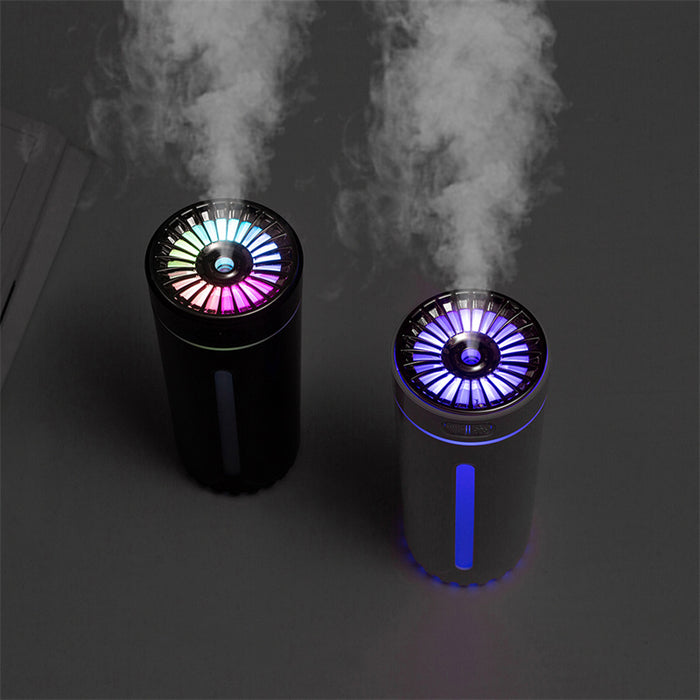 Humidificador de aire inalámbrico, luces coloridas, difusor nebulizador ultrasónico silencioso, purificador USB, máquina de niebla recargable de 800mAh para coche