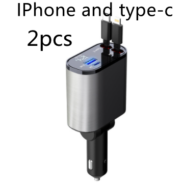 Cargador de coche de metal, encendedor de cigarrillos de carga súper rápido de 100W, adaptador USB y TYPE-C