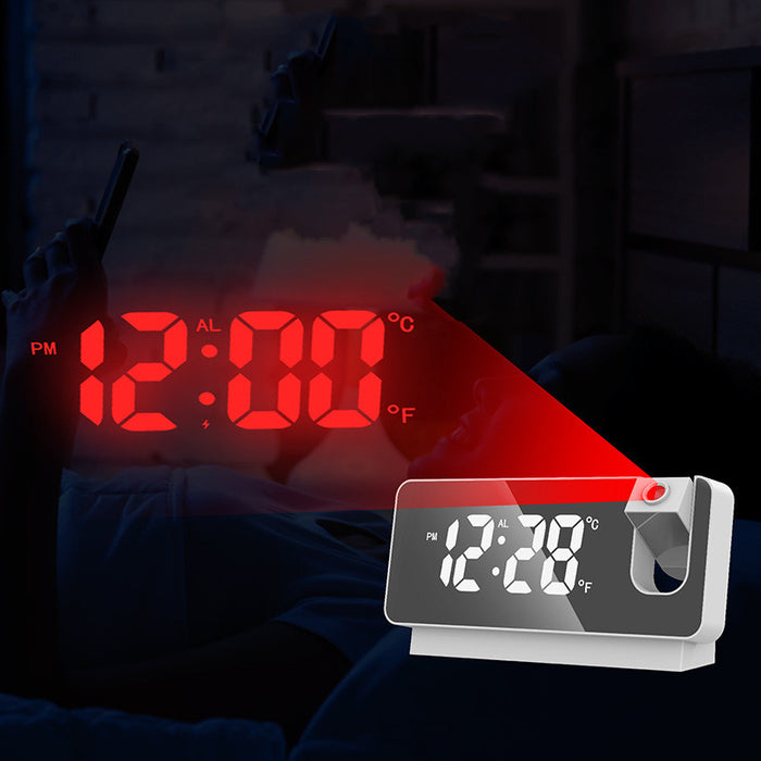 Nuova sveglia con proiezione 3D Display con orologio a specchio a LED con funzione snooze per l'orologio da tavolo da tavolo dell'ufficio della camera da letto di casa