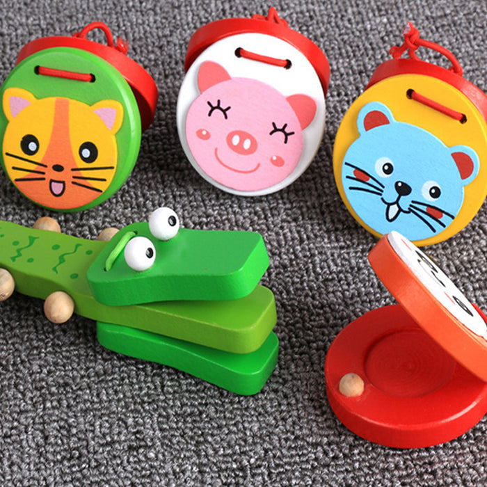 Cartoon Animals Beat Toys Wooden Folk Musical Instruments Allegro