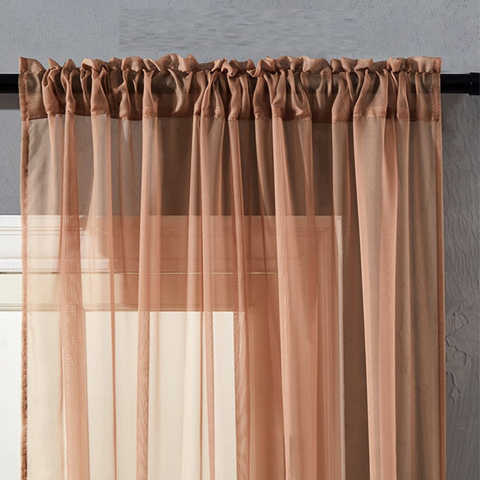 Pantalla de ventana de lino y algodón de color puro, moderna y sencilla