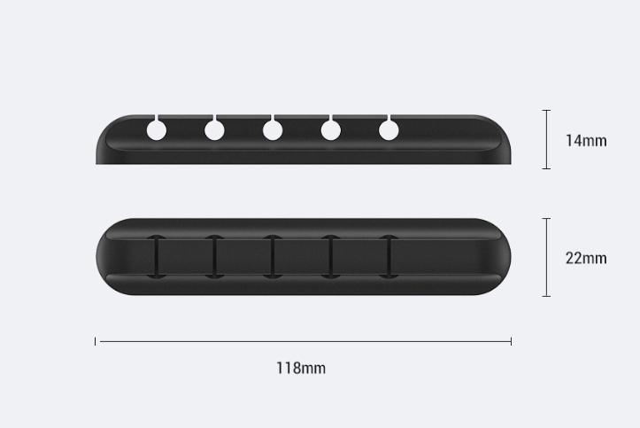 Braçadeira de cabo para gerenciamento de cabos de armazenamento de silicone