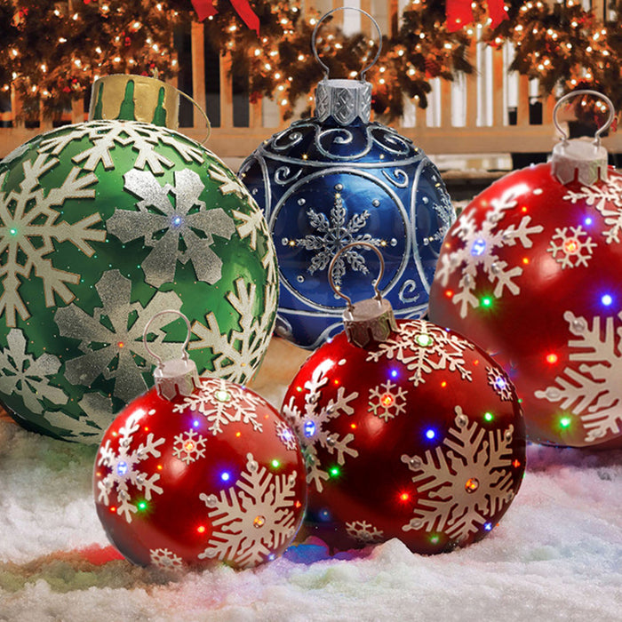 Weihnachten Ornament Ball Outdoor PVC 60CM aufblasbare dekoriert Ball PVC Giant große Kugeln Weihnachtsbaum Dekorationen Spielzeug Ball