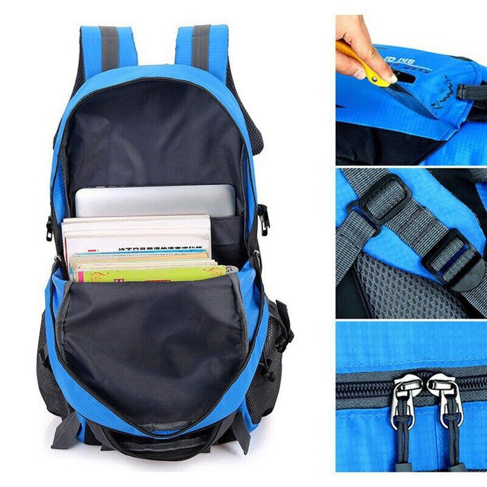 40L Waterproof Large Bag Backpack Camping Hiking Walking Outdoor Travel Rucksack Random Color