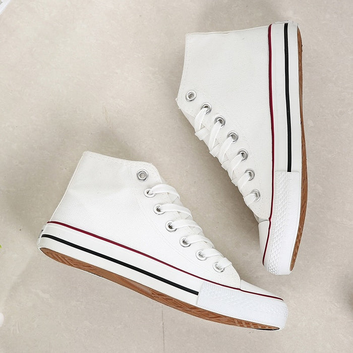 Four Seasons Men's High Top Canvas Shoes New Fashion Trendy Korean Breathable Student Board Shoes