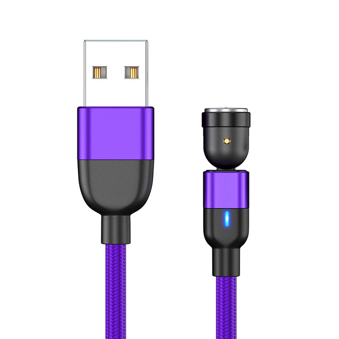 Cable de datos Cable de carga magnético redondo de succión ciega de 540 grados Cable magnético doblado tres en uno