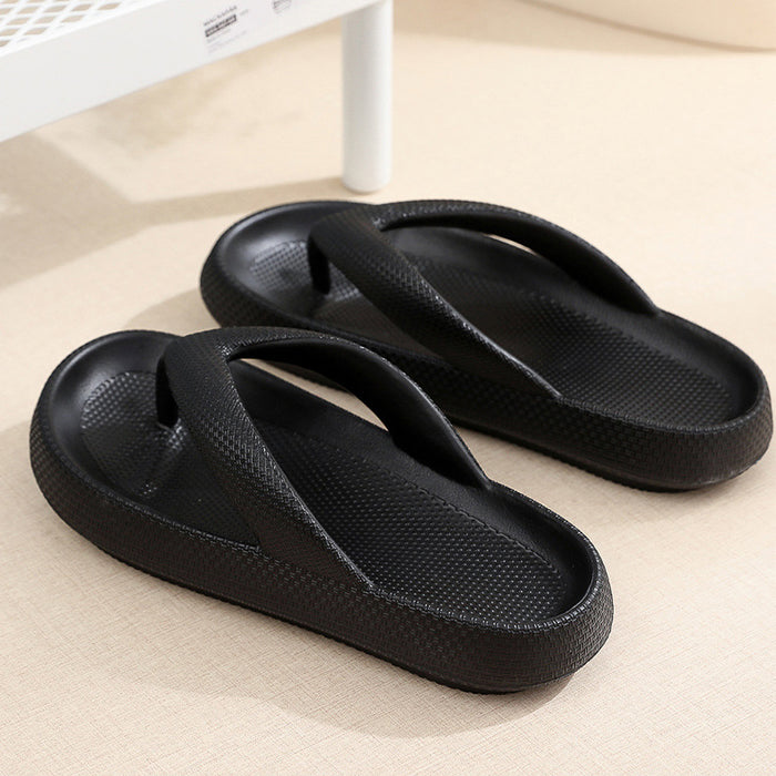 Zapatos con Clip para dedos, zapatillas antideslizantes de Eva, chanclas de suela suave, chanclas de baño con parte inferior gruesa para mujer, verano