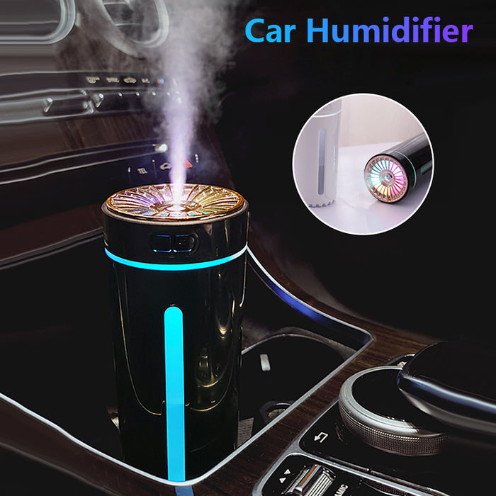 Humidificador de aire inalámbrico, luces coloridas, difusor nebulizador ultrasónico silencioso, purificador USB, máquina de niebla recargable de 800mAh para coche