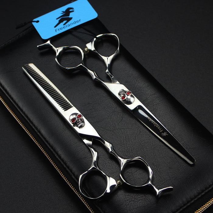 Silver skull beauty salon cutting tools