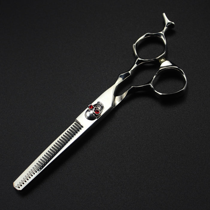 Silver skull beauty salon cutting tools