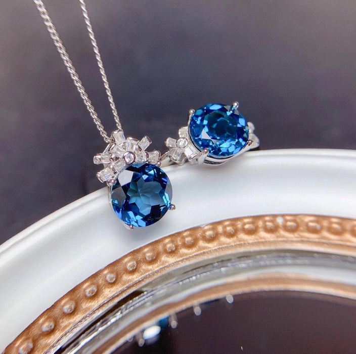 Jewelry Sets for Women London Blue Stones Pendant Necklaces