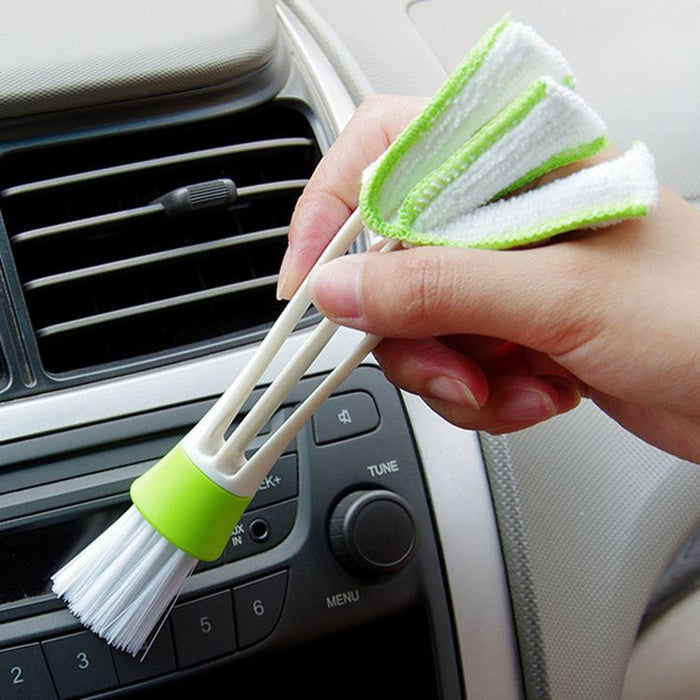 Double head with rag blinds cleaning brush household dust brush dashboard keyboard brush