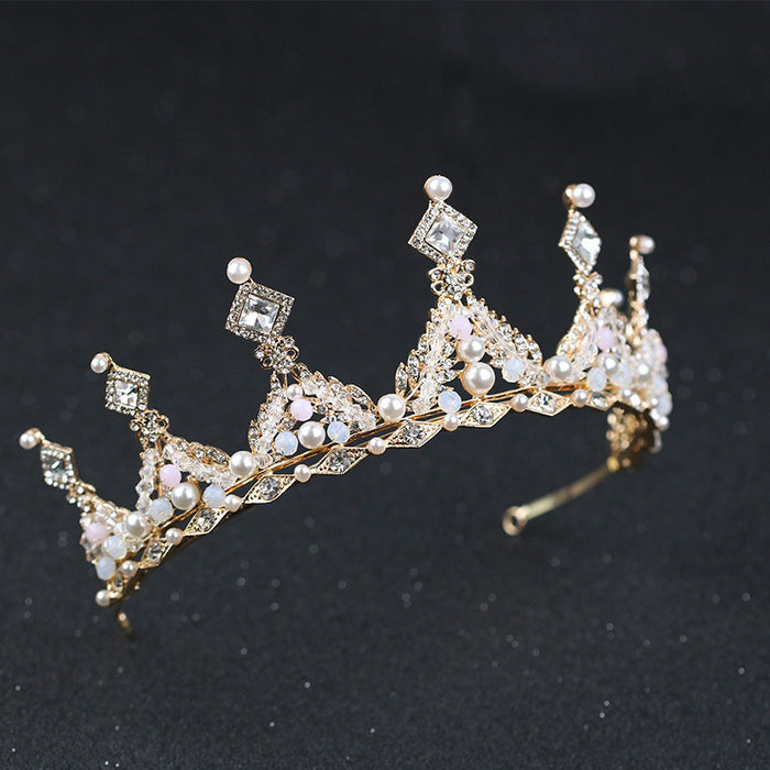 Alloy Pearl Diamond Bridal Jewelry Crown